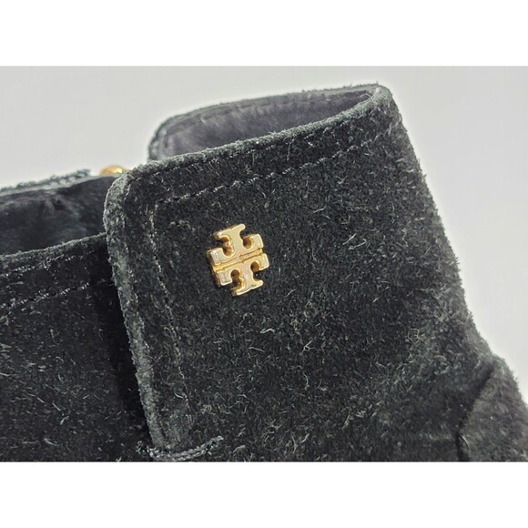 MDS Women's Size 7M Tory Burch Leena Black Suede Leather Zipper Ankle‎ Boots GUC - Picture 4 of 12